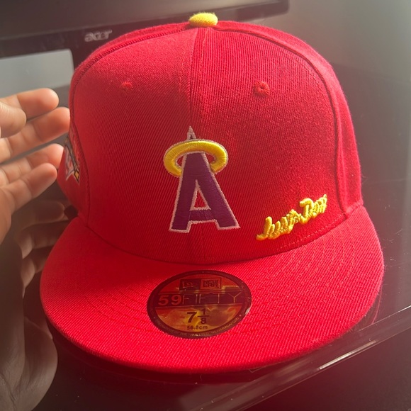 California Angels red all star game new era cap  signed by just don - Picture 1 of 5